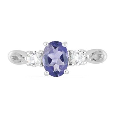 BUY STERLING SILVER NATURAL  IOLITE GEMSTONE CLASSIC RING